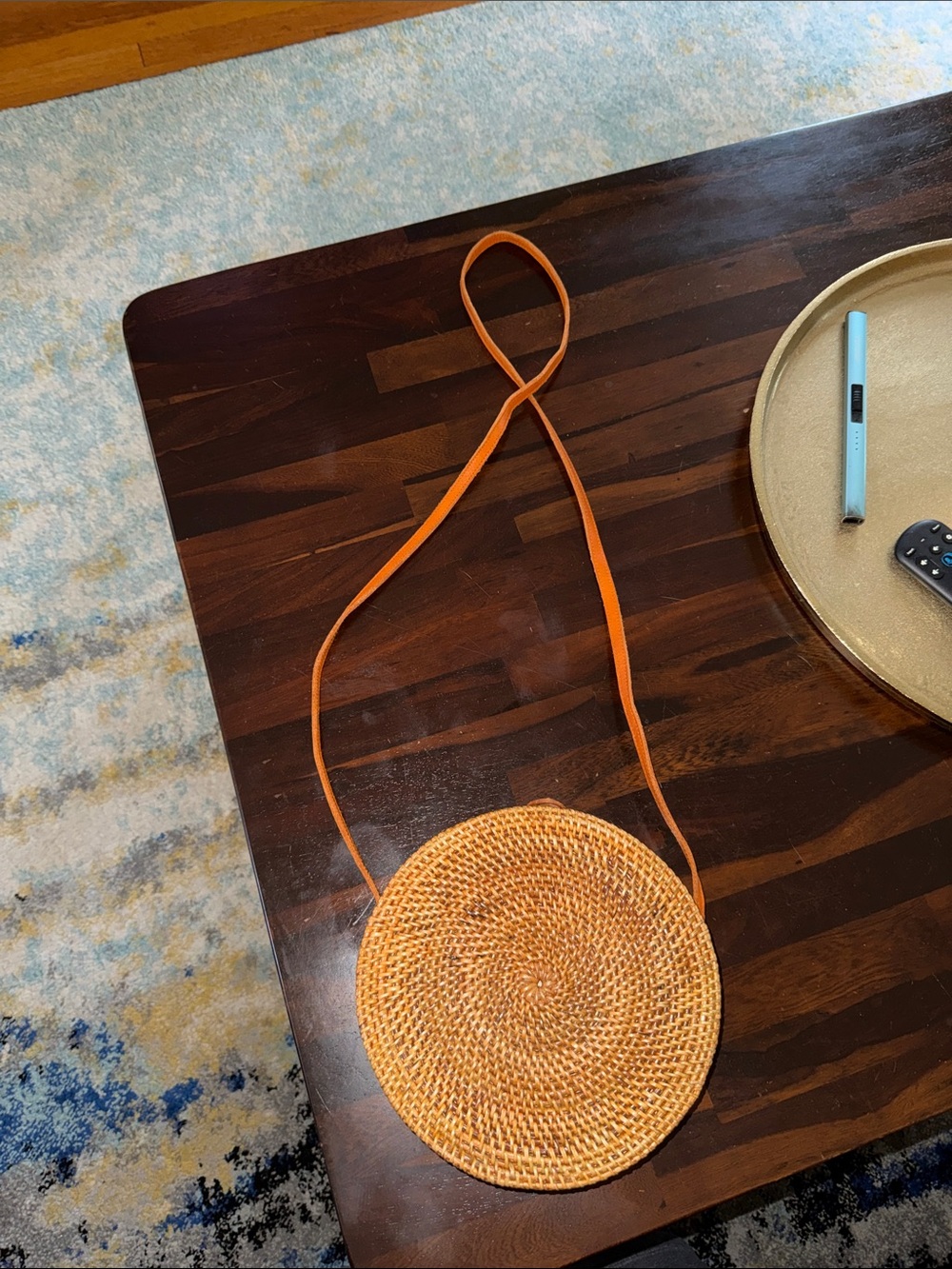 Round Woven Straw Crossbody Bag